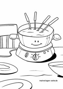 Malvorlage Fondue