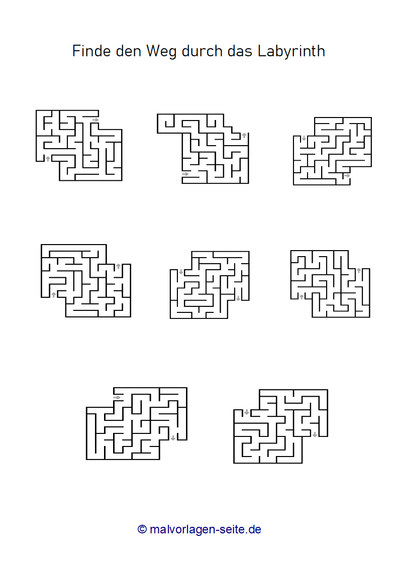 Labyrinthe für Kinder zum Ausdrucken - Kostenlos rätseln