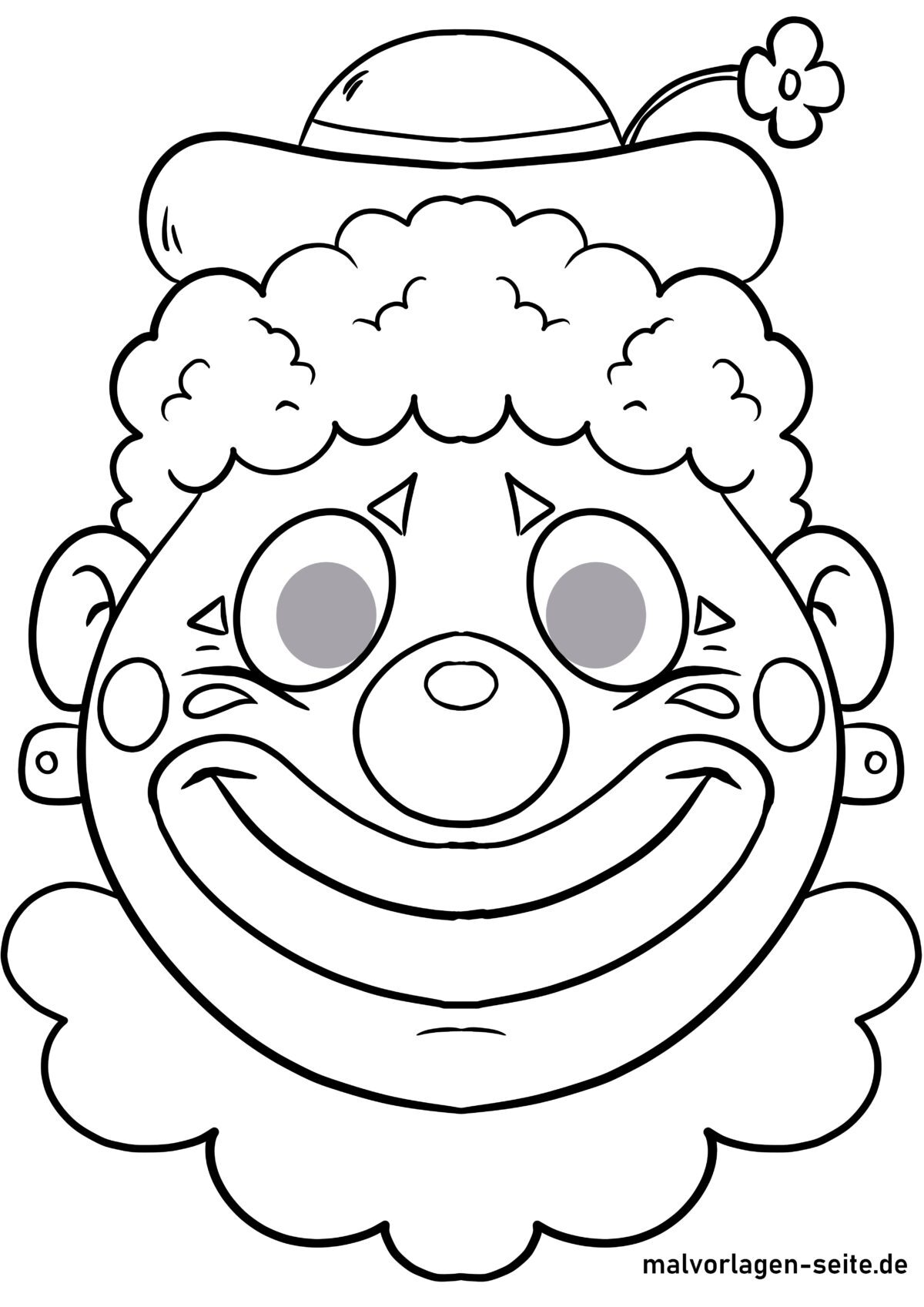 Maske Basteln - Maskenvorlage Clown