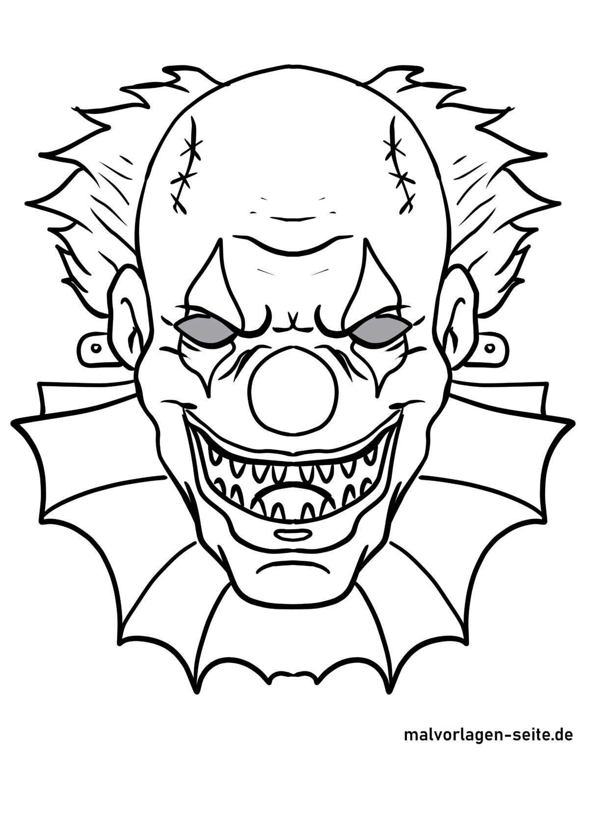 Maske Basteln - Maskenvorlage Horrorclown