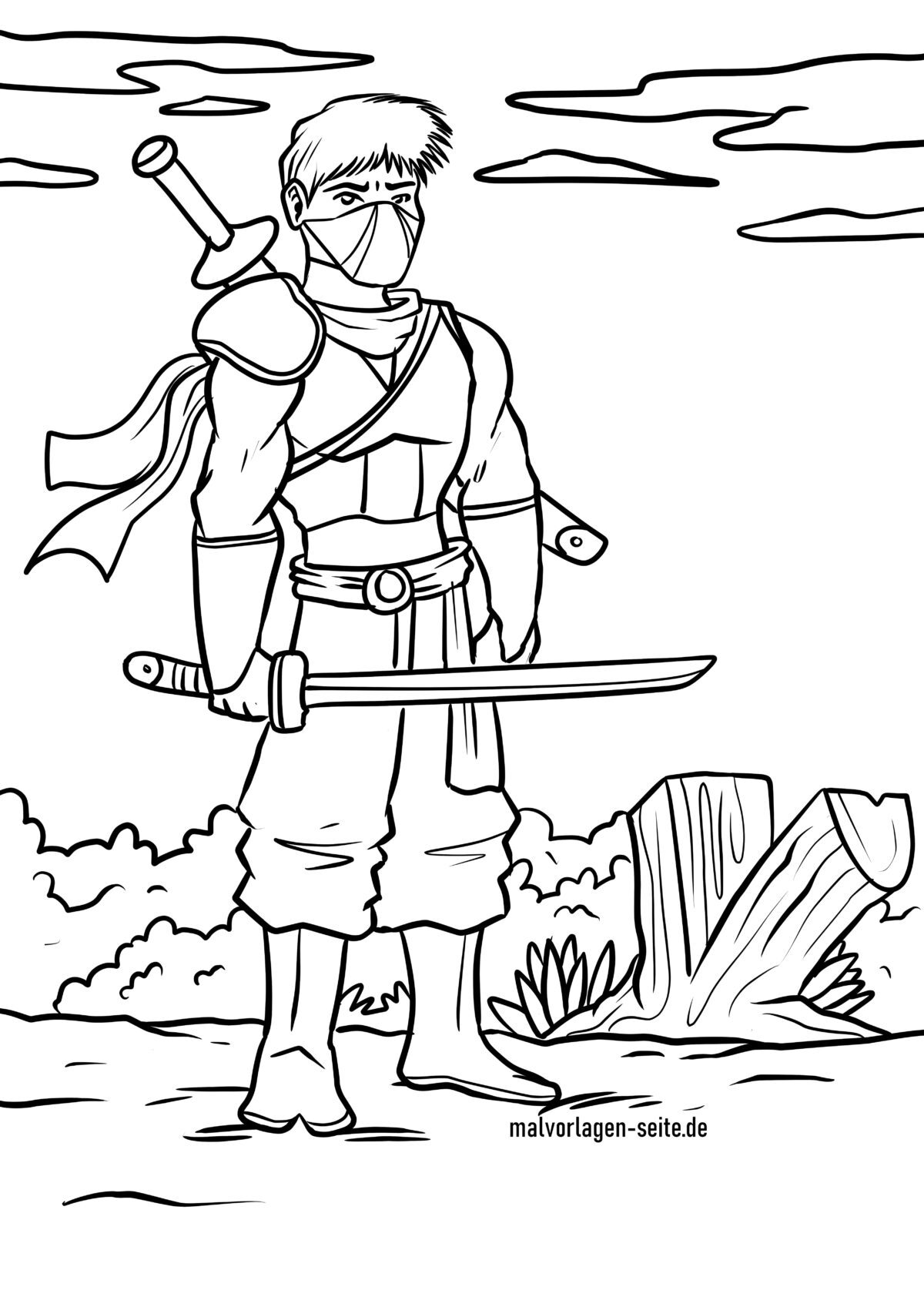 Malvorlage Ninja