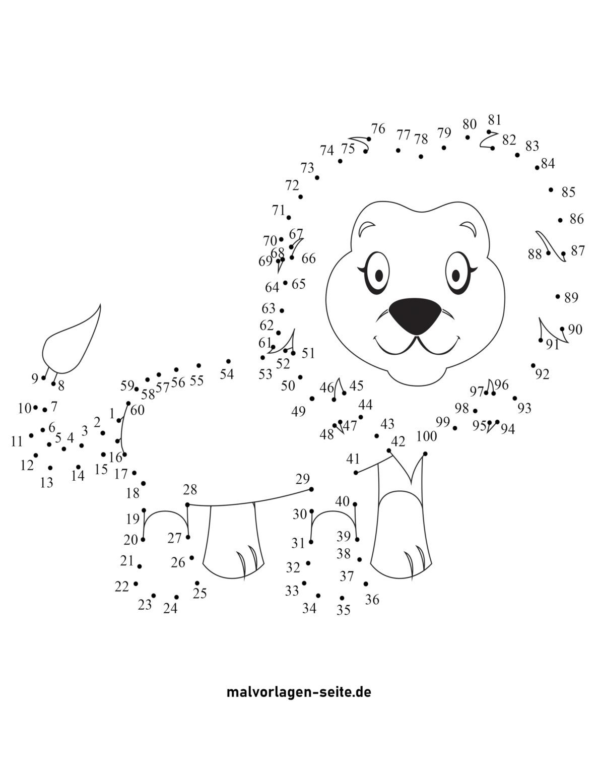  Foto zu Punkt zu Punkt Bild Löwe 