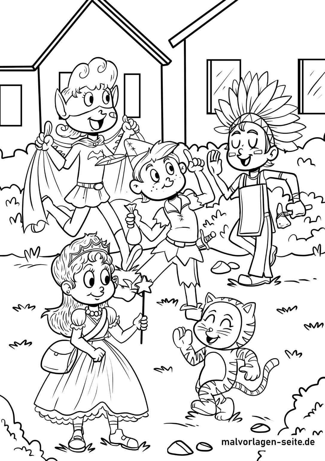  Malvorlage Fasching Fastnacht Karneval - Jetzt kostenlos herunterladen Illustration 