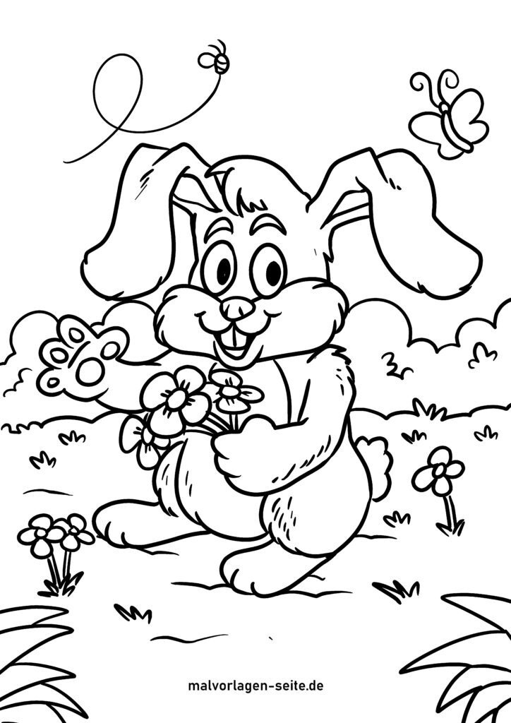 Ausmalbider Hasen kostenlos herunterladen und ausmalen Bildidee 