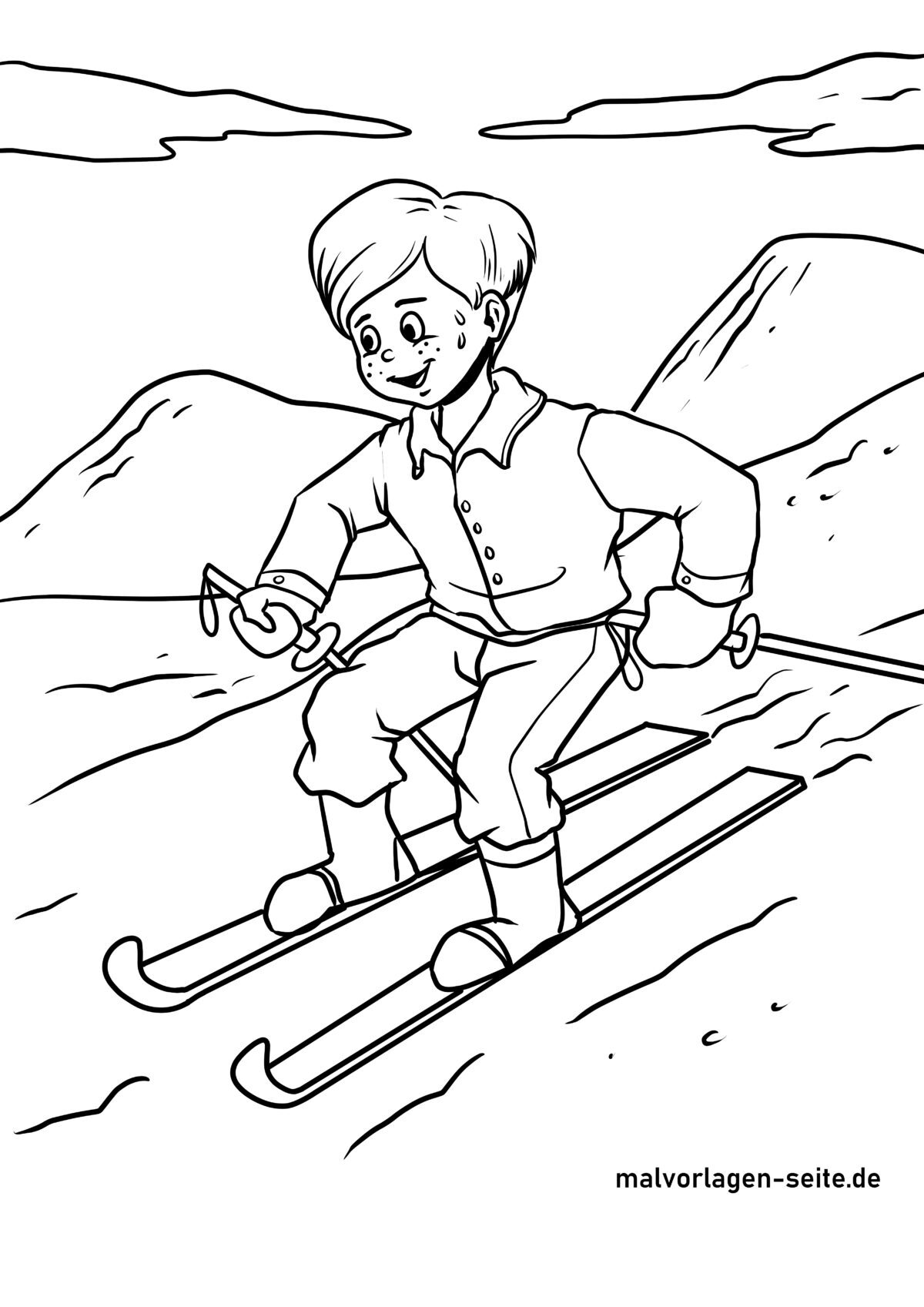 Malvorlage Ski fahren
