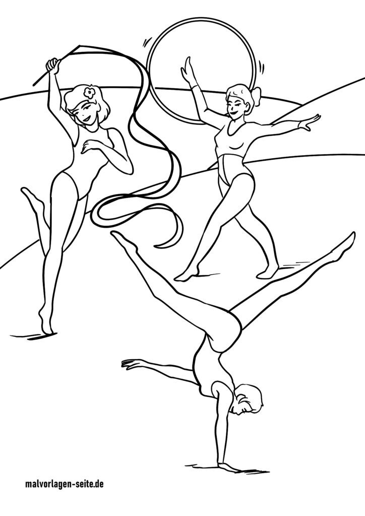 Tolle Malvorlage Rhythmische Sportgymnastik - Turnen - Kostenlose