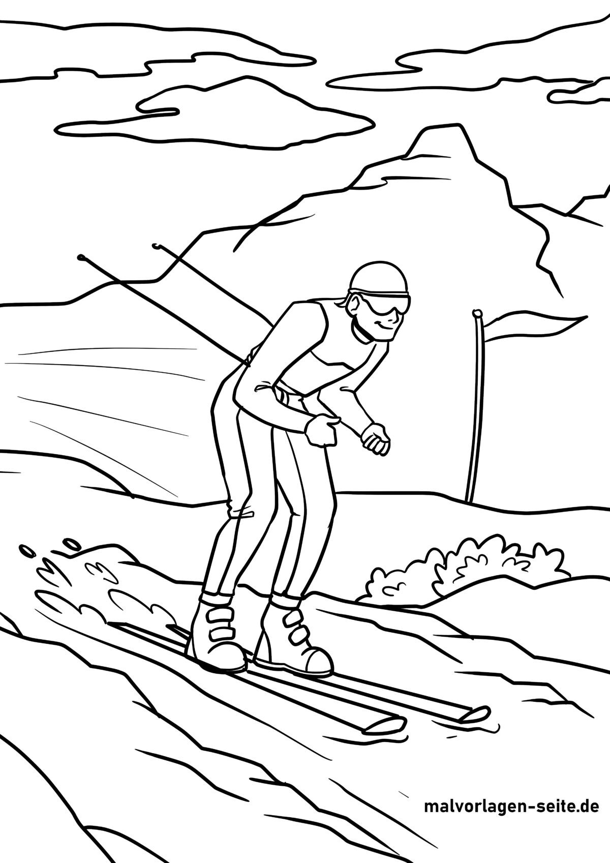 Malvorlage Skilanglauf