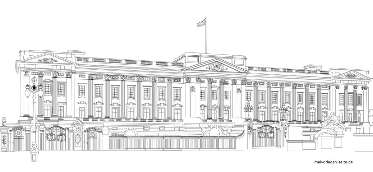Buckingham Palace Zeichnung zum Ausmalen