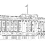 Buckingham Palace Zeichnung zum Ausmalen