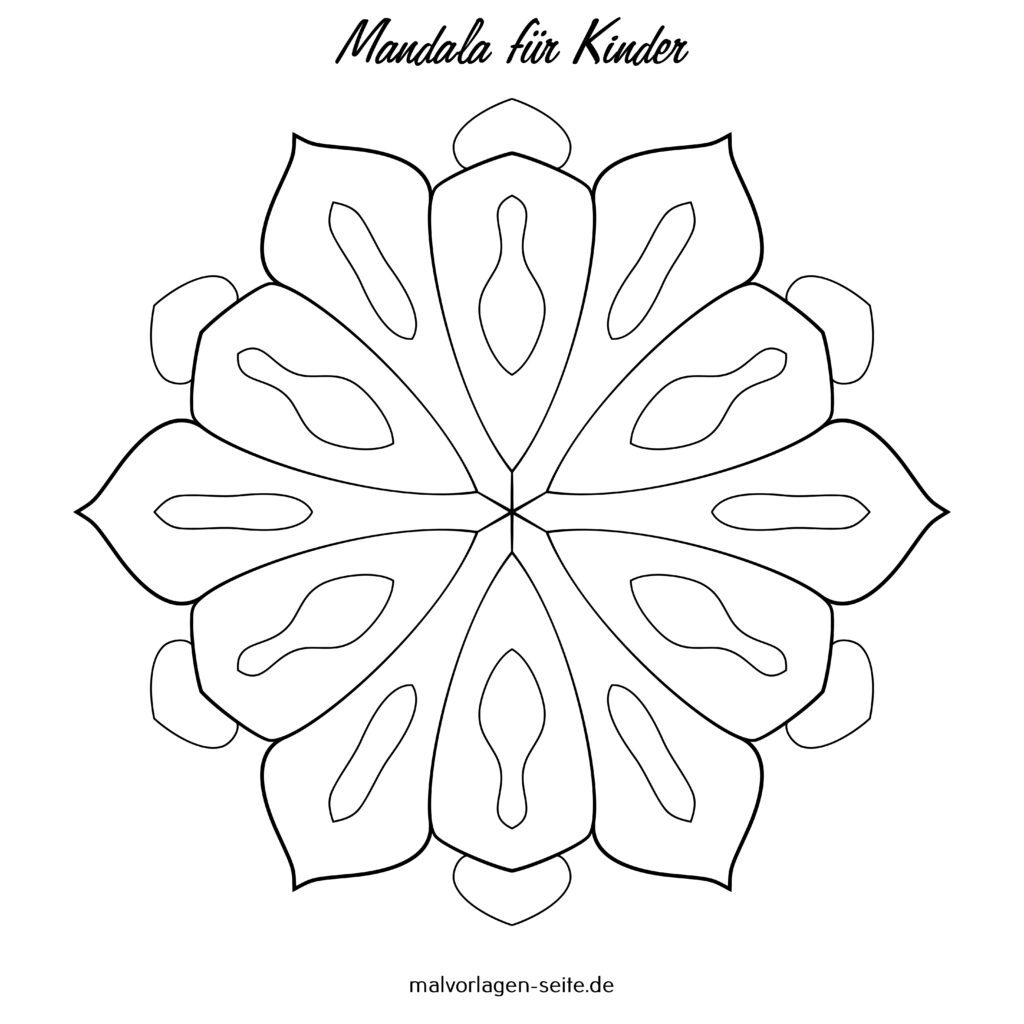  Kinder Mandala - Ausmalbild kostenlos herunterladen 