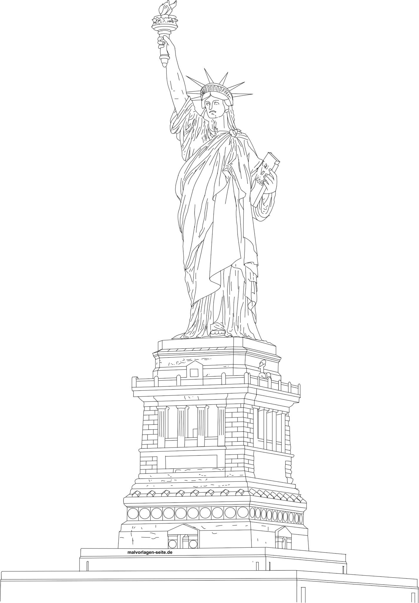 Freiheitsstatue New York Zeichnung Zum Ausmalen
