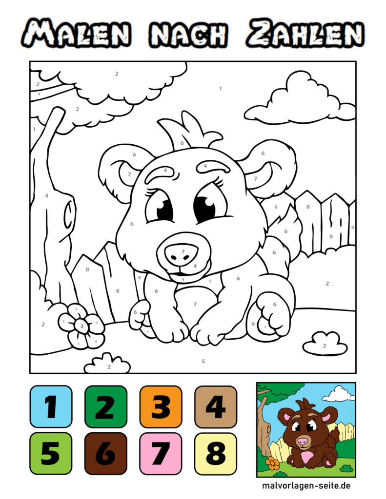  Foto zu Malen nach Zahlen Vorlagen für Kinder kostenlos herunterladen 