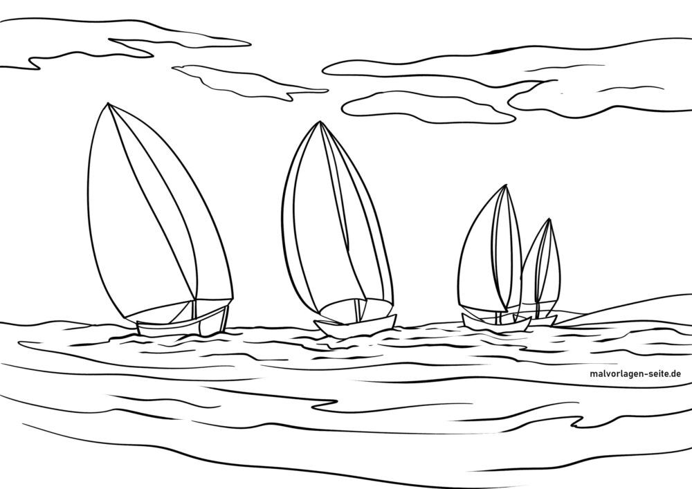 Malvorlage Segelregatta