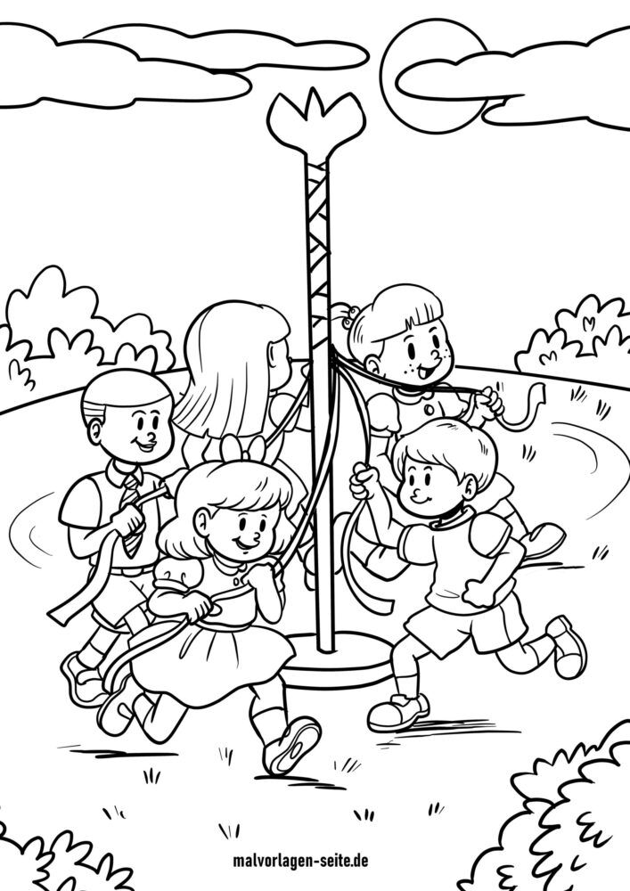 Malvorlage Maibaum