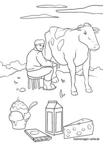 Malvorlage Milchprodukte