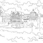 Ausmalbild Schloss Heidelberg