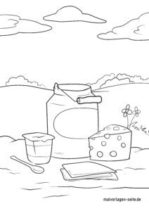 Malvorlage Milchprodukte
