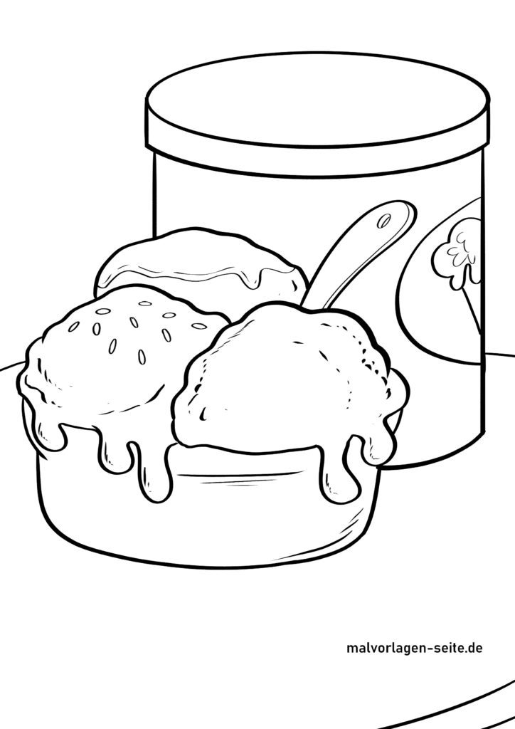 Ausmalbilder Eis essen / Eiscreme kostenlos herunterlagen