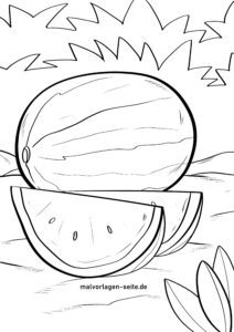Malvorlage Wassermelone