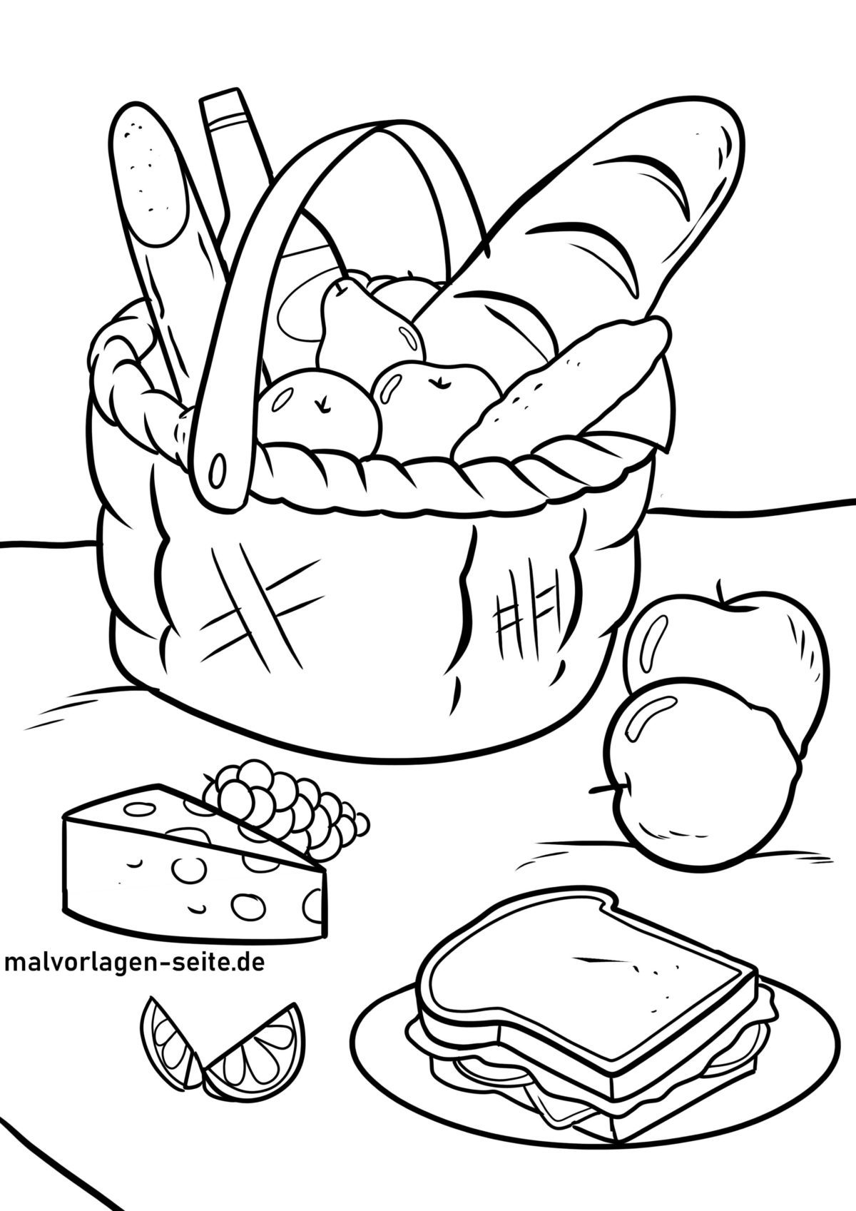 Malvorlage Picknick