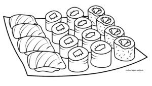 Malvorlage Sushi