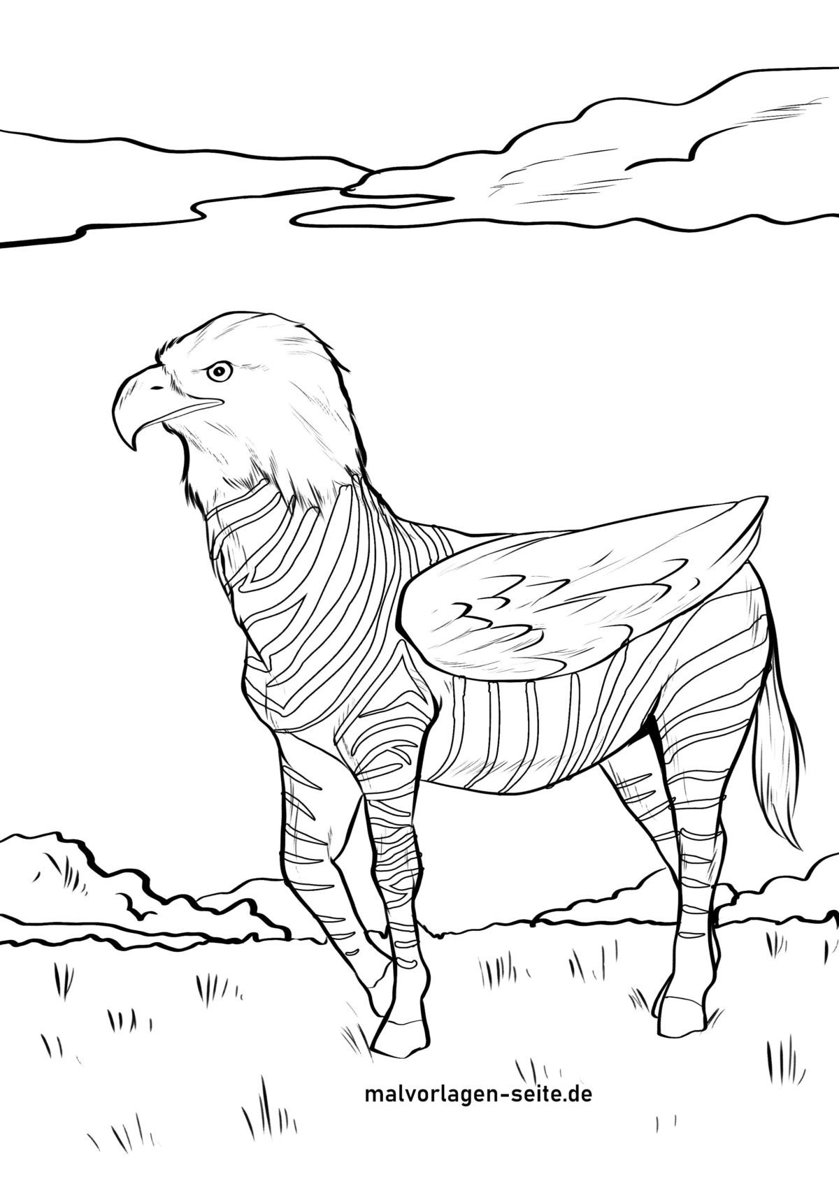 Gemischte Tiere - Adler und Zebra