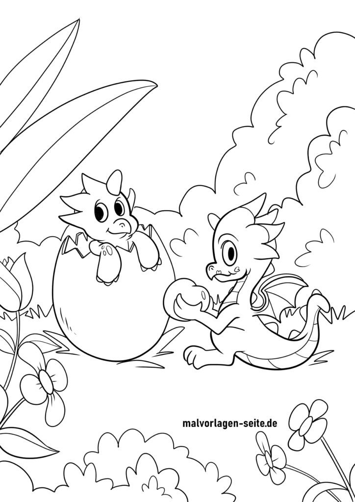 Ausmalbilder Drachen für kreative Kinder kostenlos