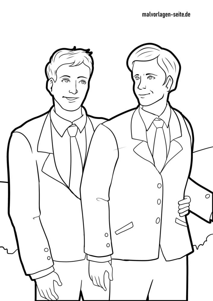 Malvorlage männliches Paar
