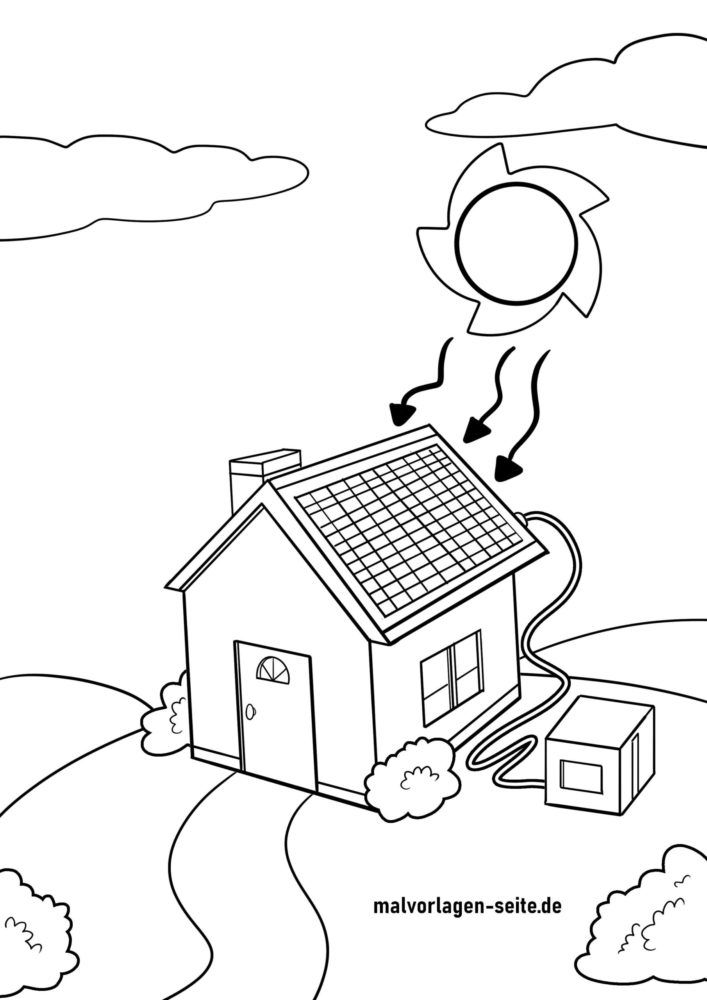 Malvorlage Solarenergie - Solaranlage