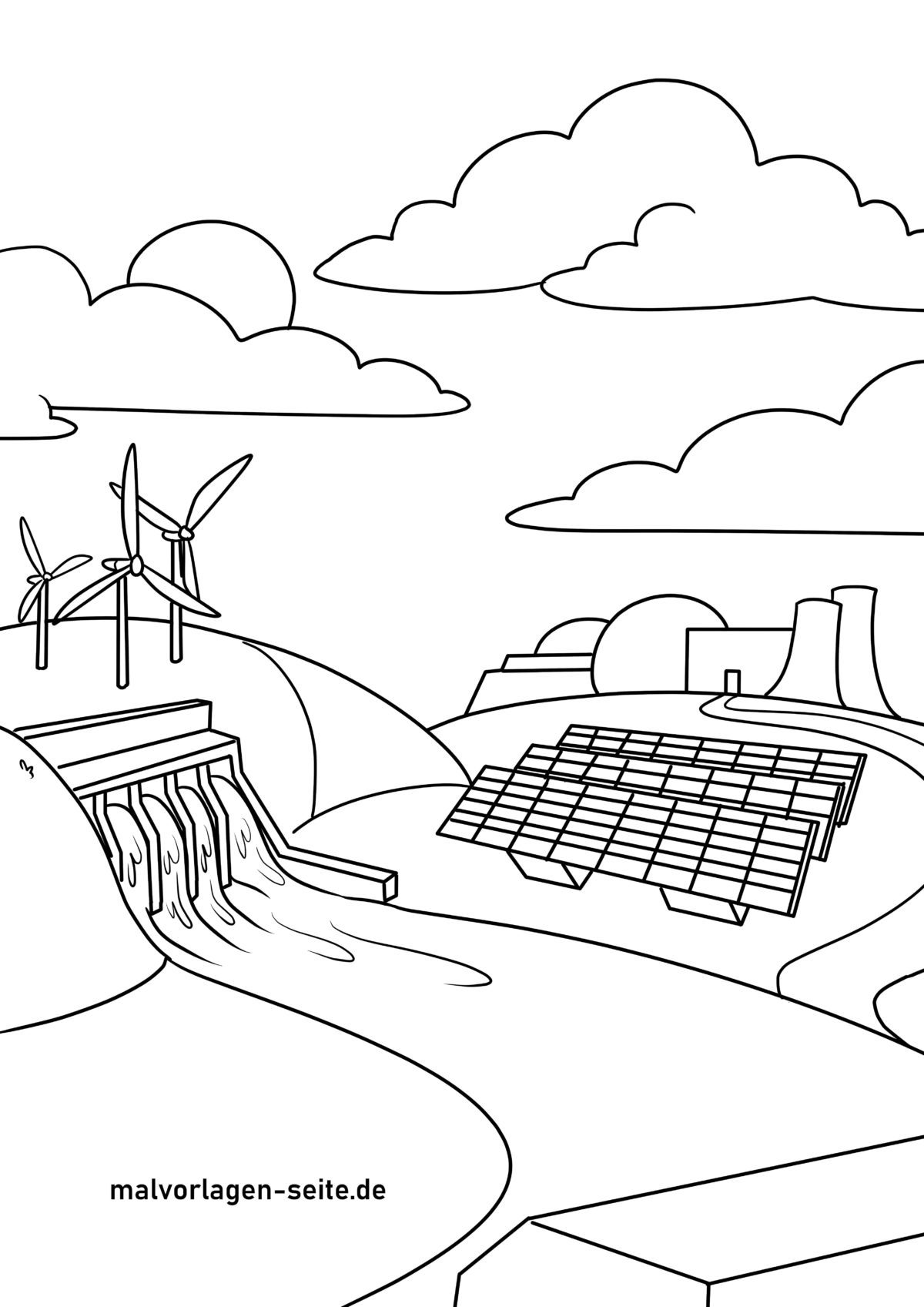 Malvorlage Energiegewinnung