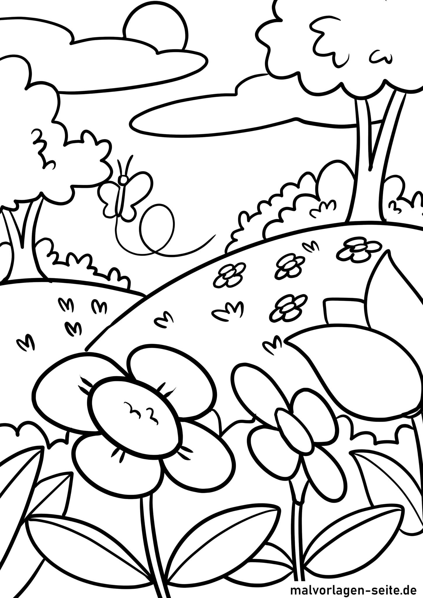  Malvorlage Frühling - Ausmalbild kostenlos herunterladen Motiv 