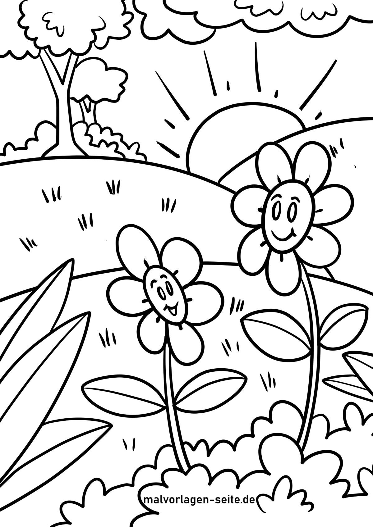Malvorlage Frühling