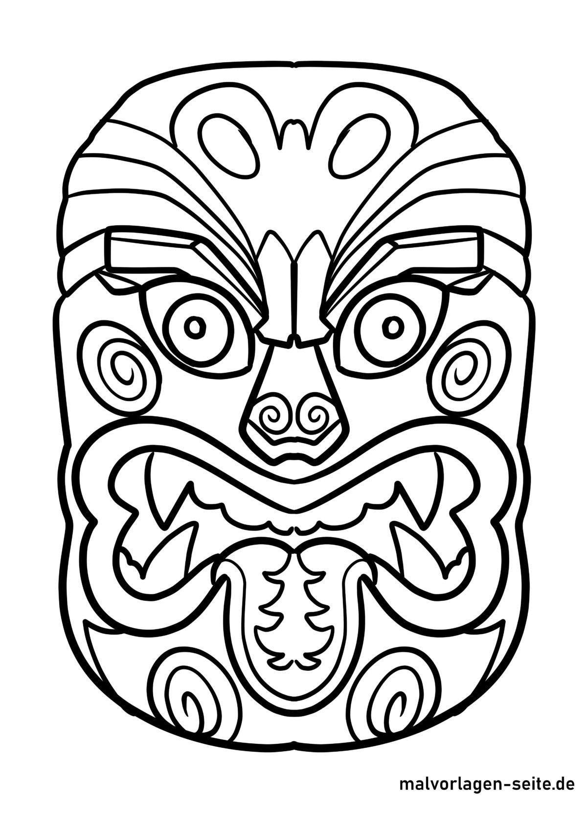 Malvorlage Maori Maske