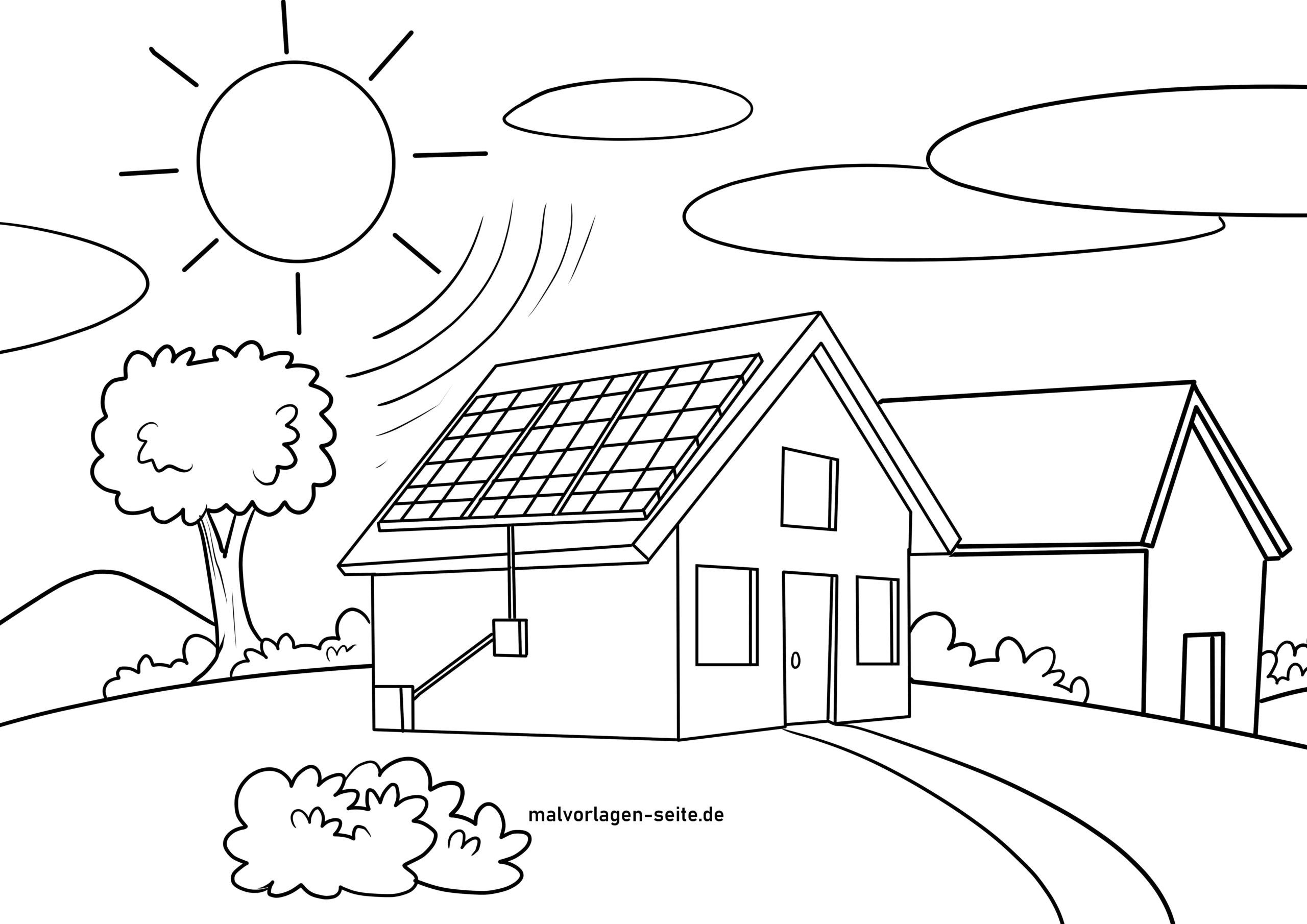 Malvorlage Solarenergie - Solaranlage