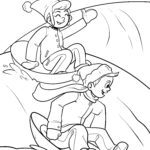 Malvorlage Schlitten rutschen