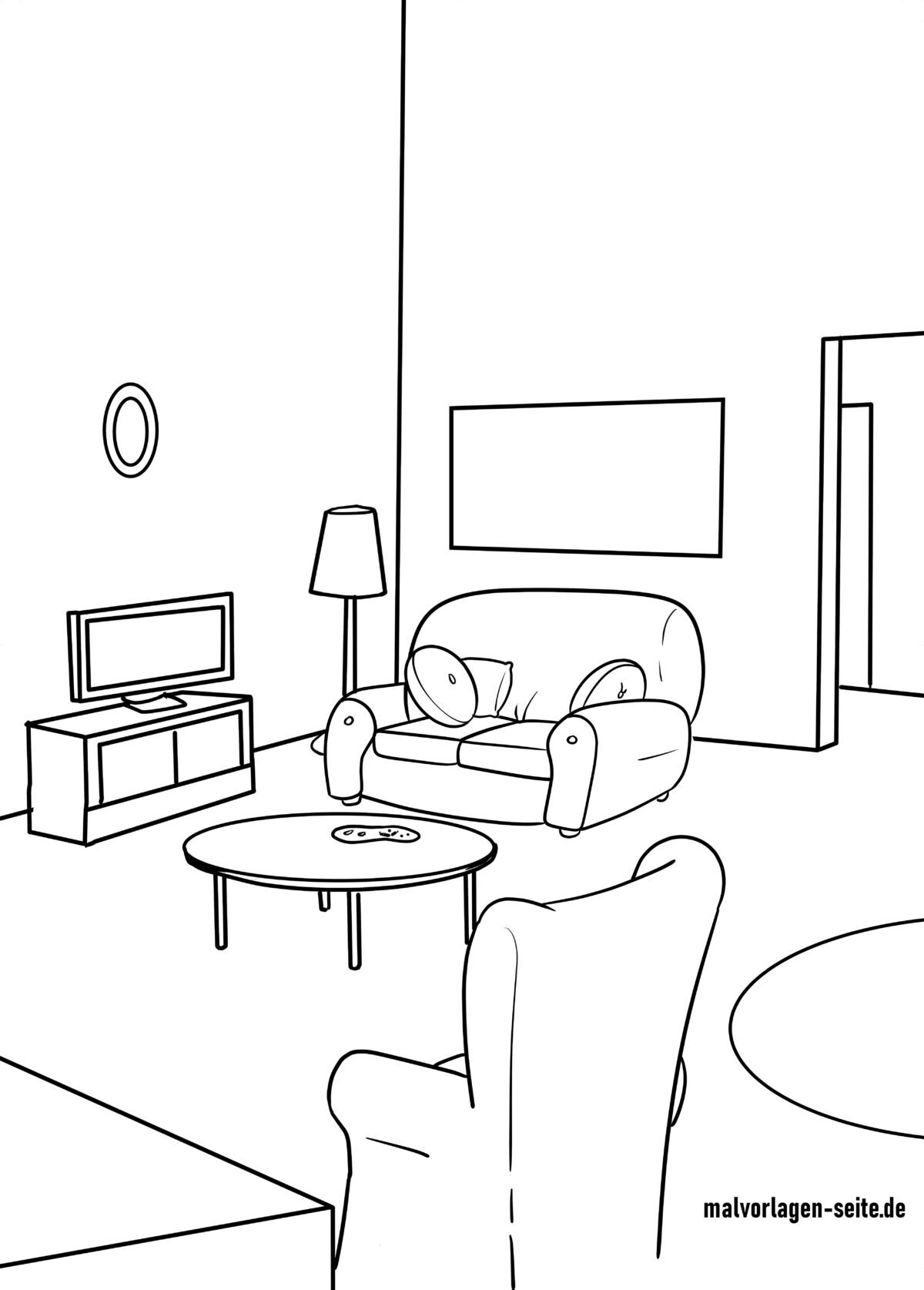 Malvorlage Wohnzimmer
