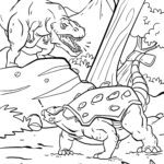 Malvorlage Dinosaurier Kampf
