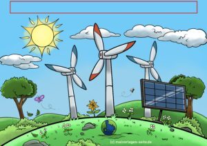 Vorlage zum Thema Erneuerbare Energien mit freiem Textfeld