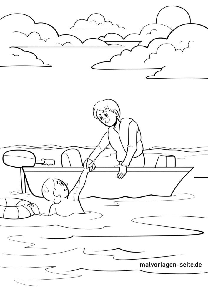Malvorlage Rettungsschwimmer