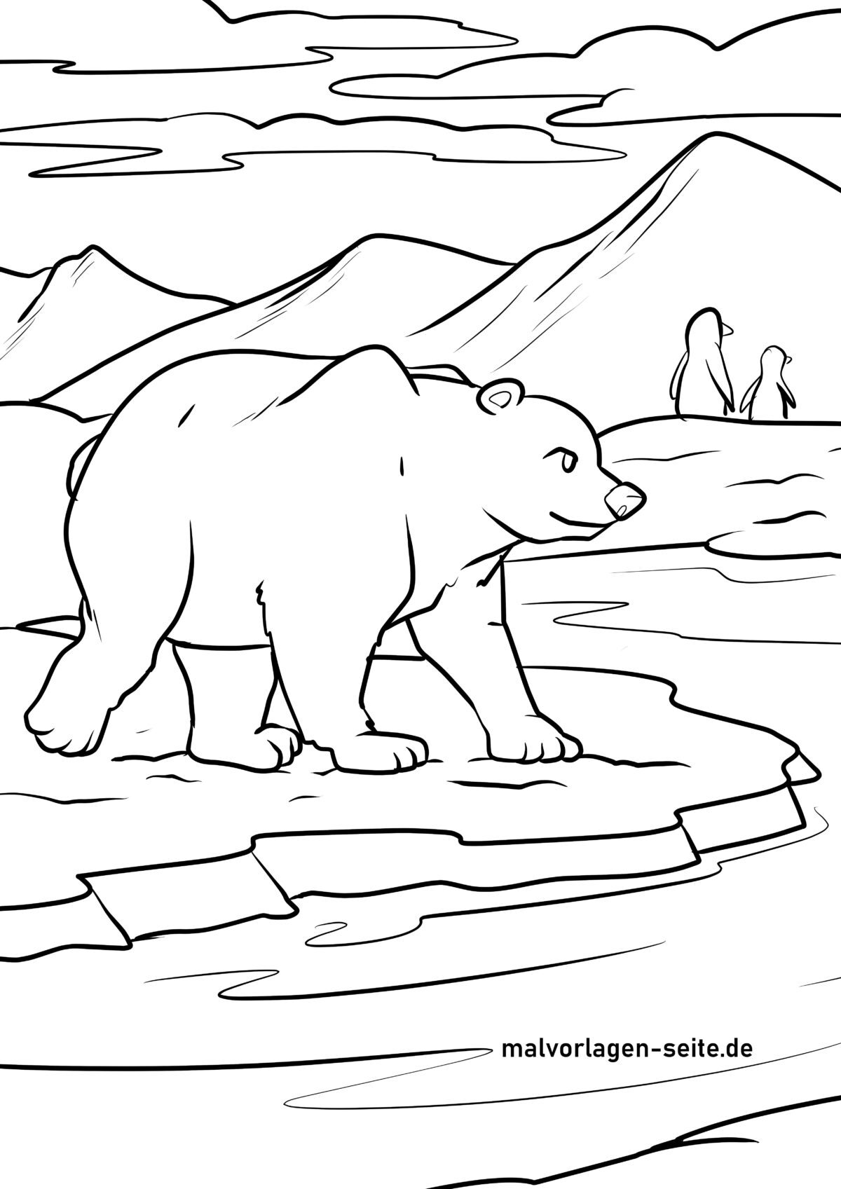 Malvorlage Eisbär - Finde den Fehler
