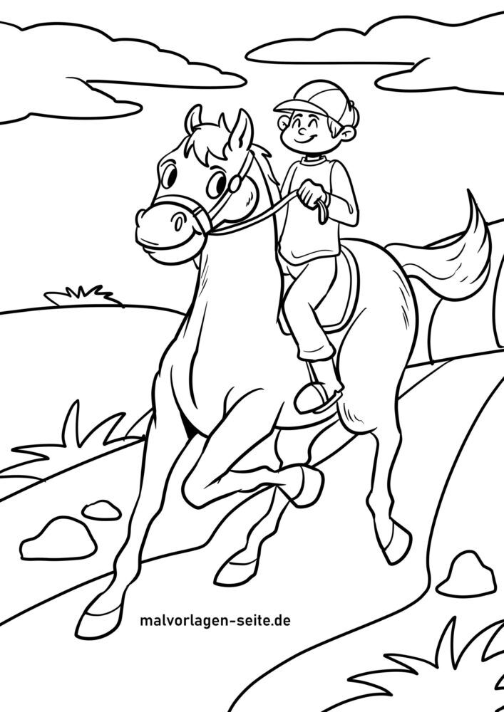 Malvorlage Reiten