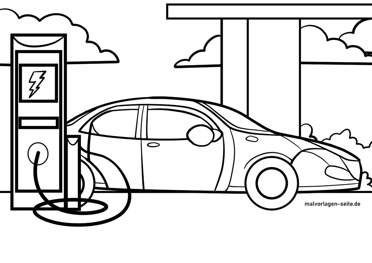 Malvorlage Elektroauto