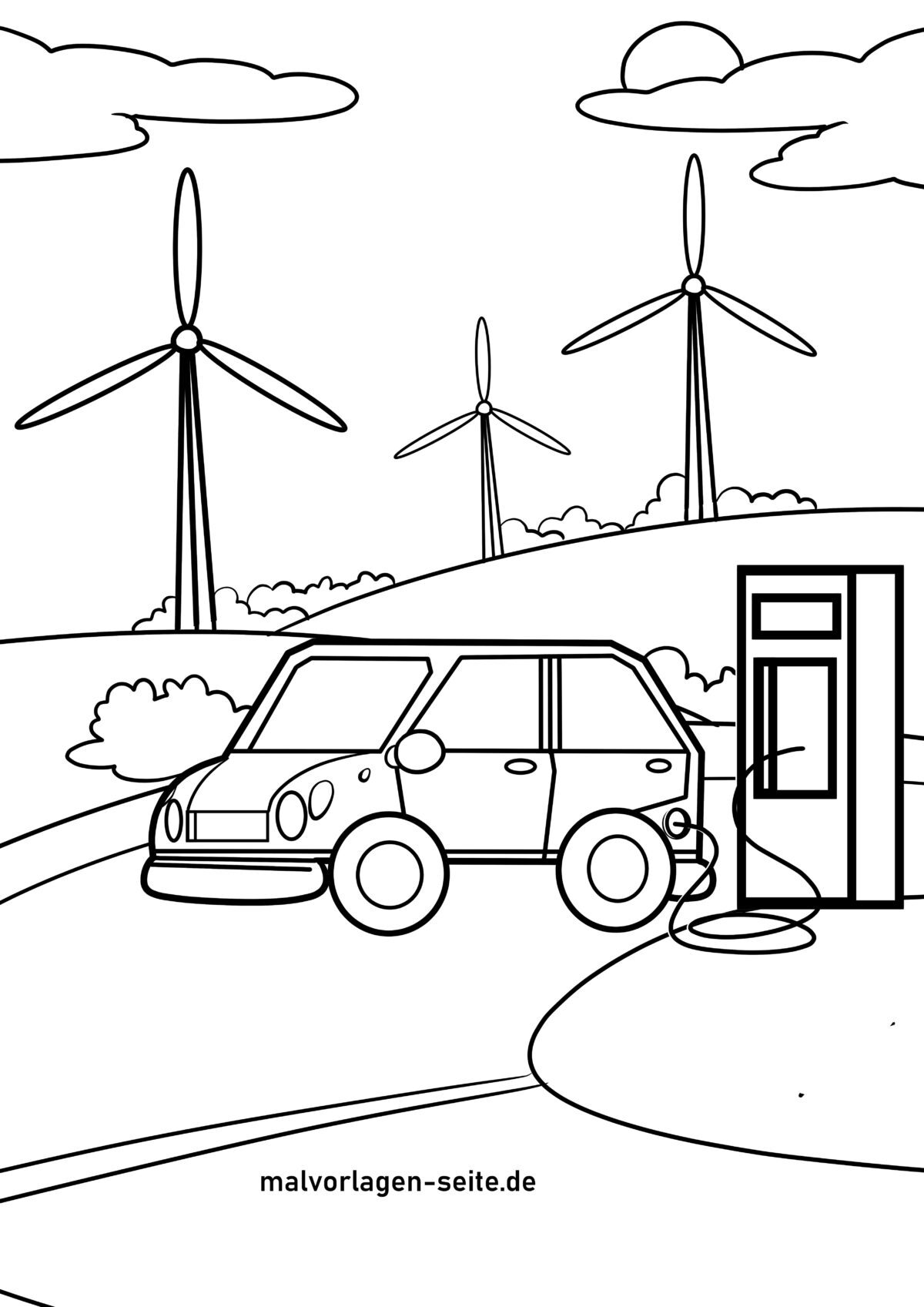 Malvorlage Elektroauto