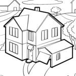 Malvorlage Haus mit Garage