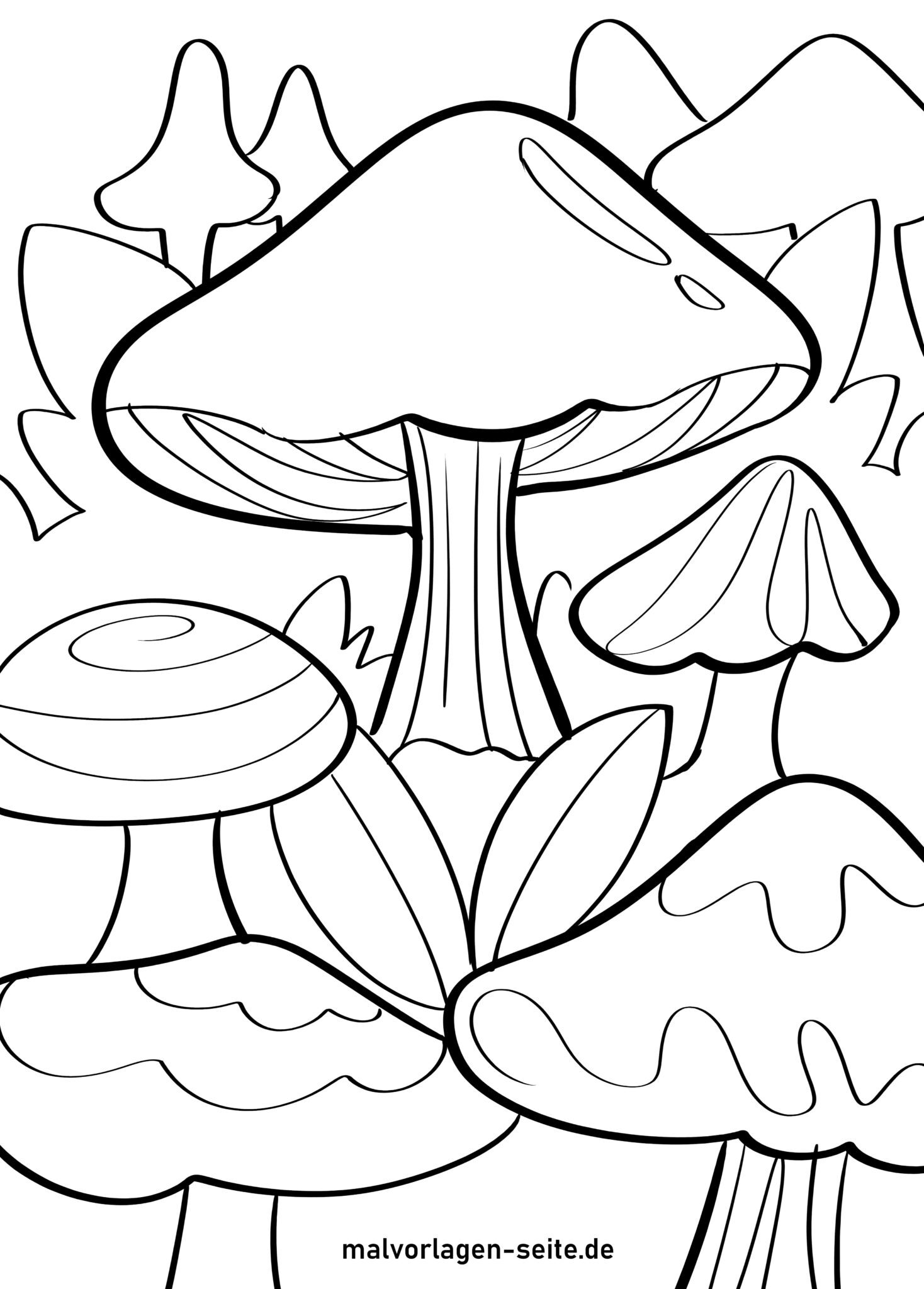  Foto zu Malvorlage Pilze - Ausmalbild kostenlos herunterladen 