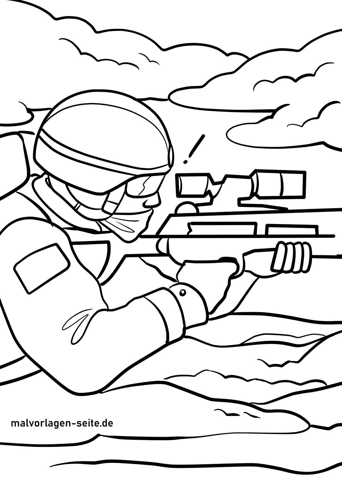 Malvorlage Soldat