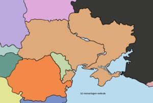 Landkarte der Ukraine unbeschriftet