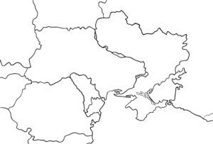 Landkarte der Ukraine unbeschriftet