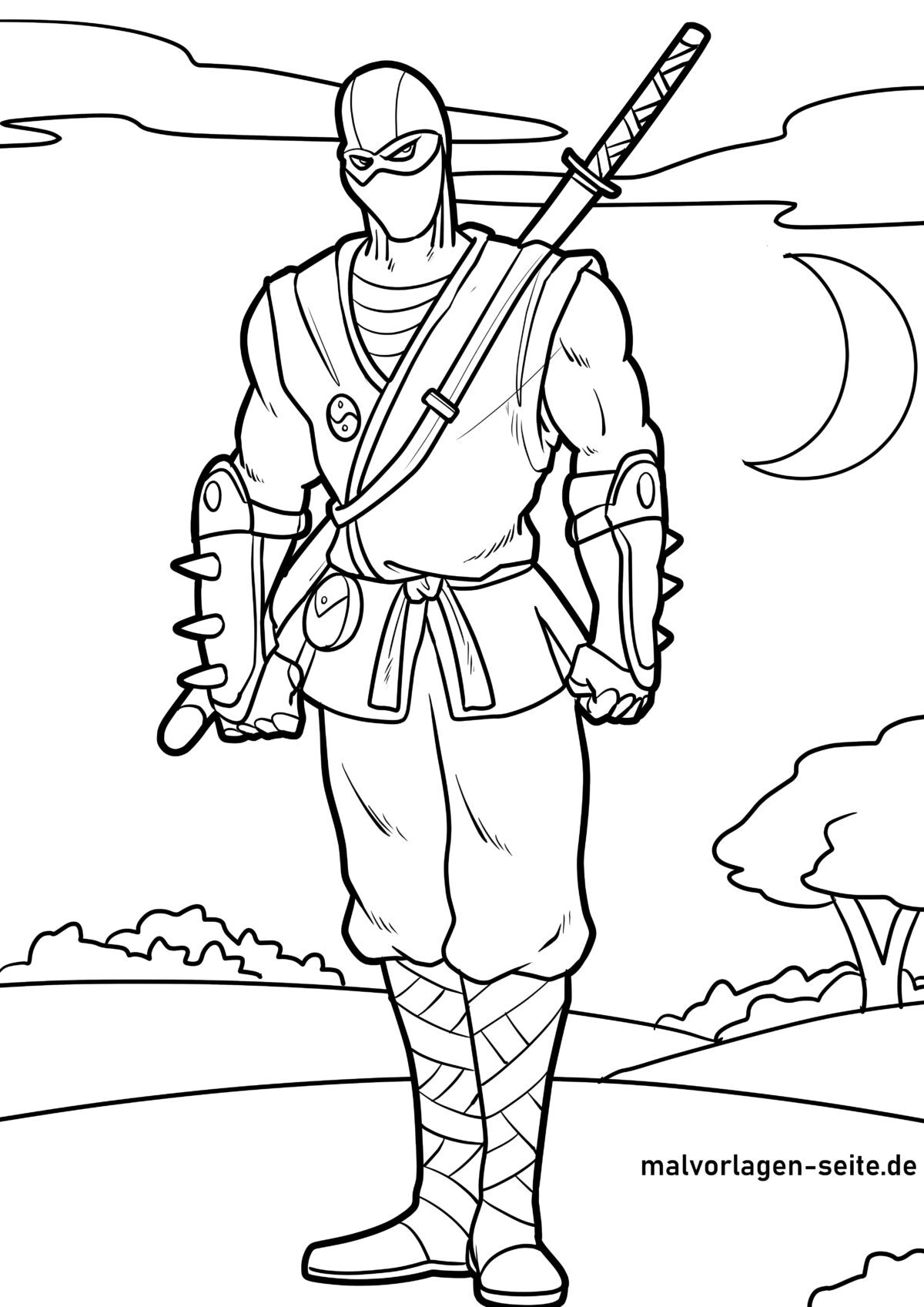 Malvorlage Ninja