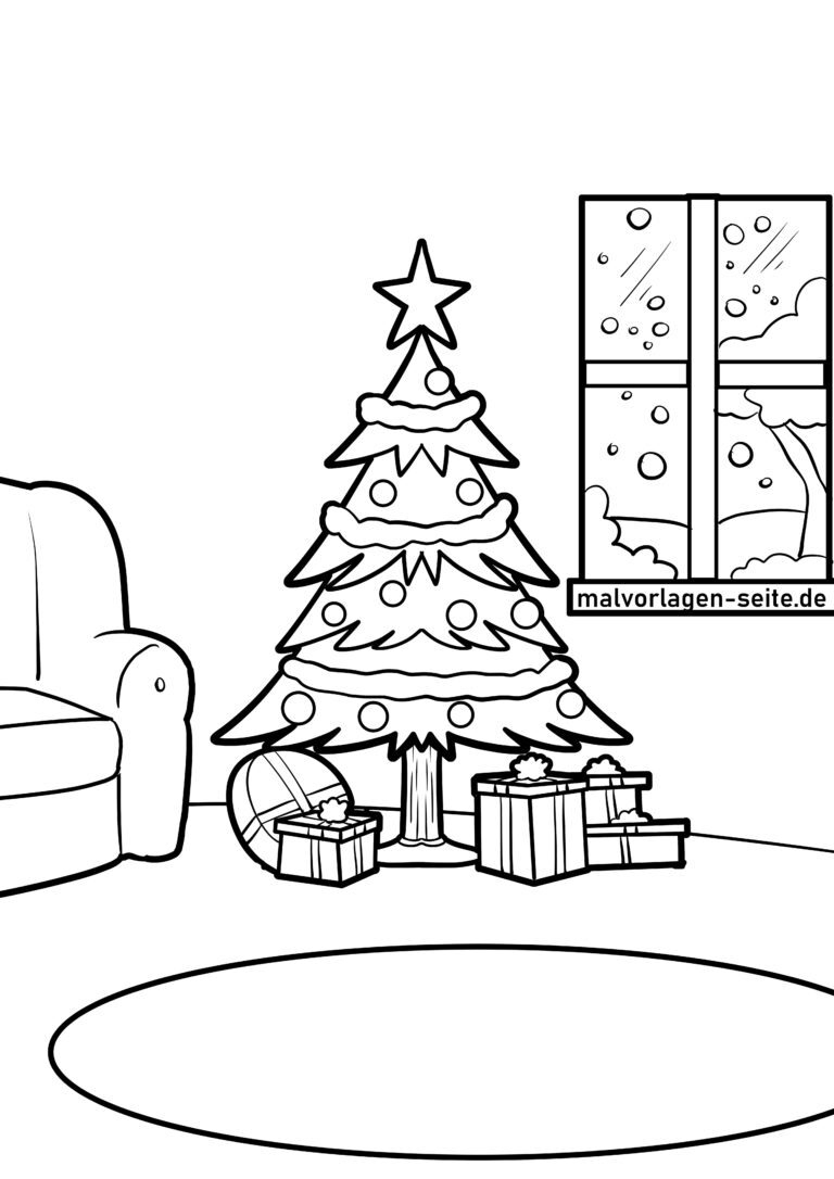  Foto zu Malvorlage Weihnachtsbaum - Ausmalbild kostenlos herunterladen 
